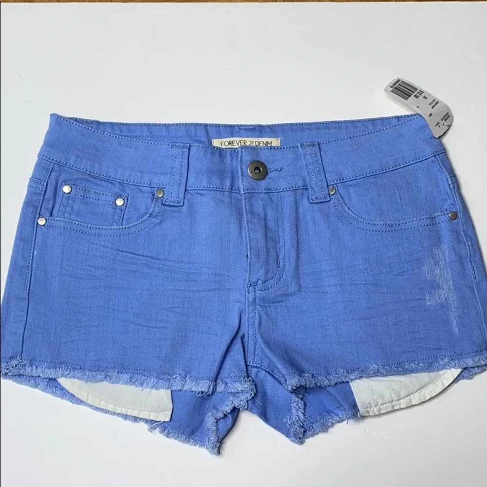 Forever 21 F21 Blue Denim Short Shorts Size 28 - Picture 1 of 4